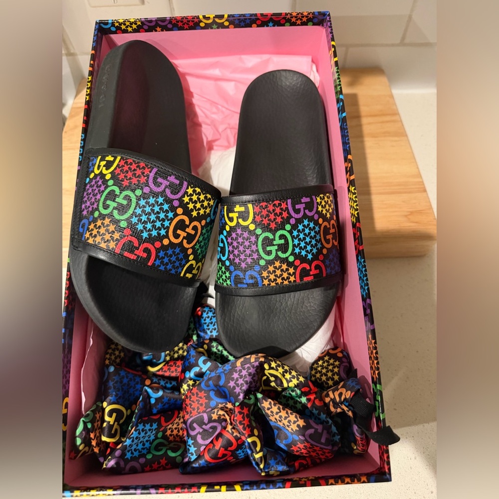 Gucci Ace Psychedelic men's slippers US 7 - Picture 1 of 6